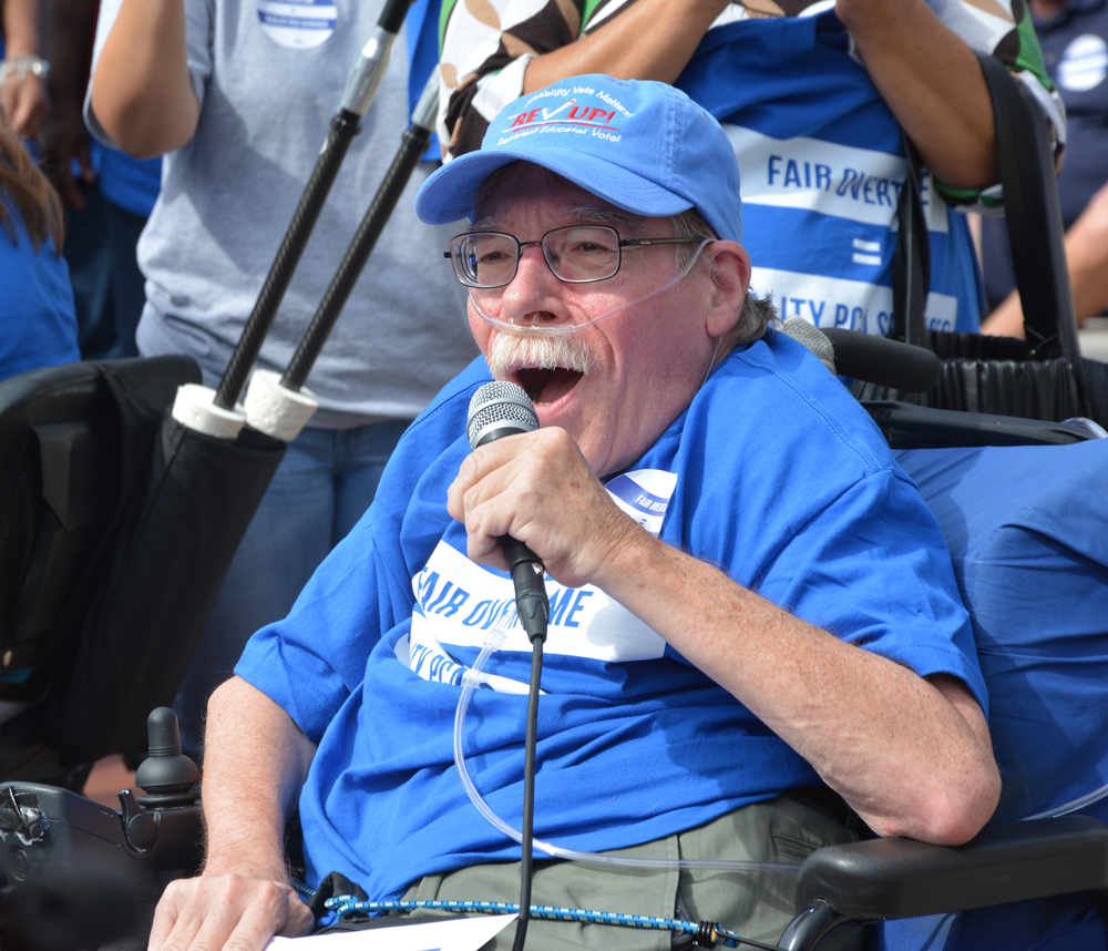 Paul Spooner speaking at a PCA rally